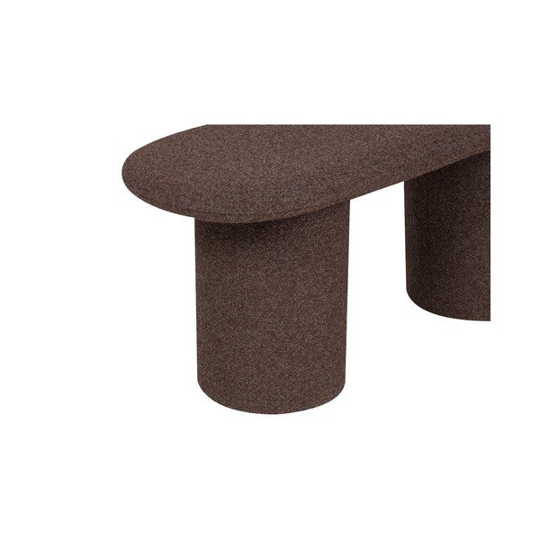 Hnědá polstrovaná lavice z textilie bouclé Rull – noo.ma-image-2