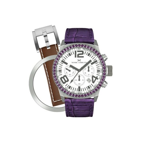 Dámské hodinky Marc Coblen s páskem a kroužkem navíc P12
