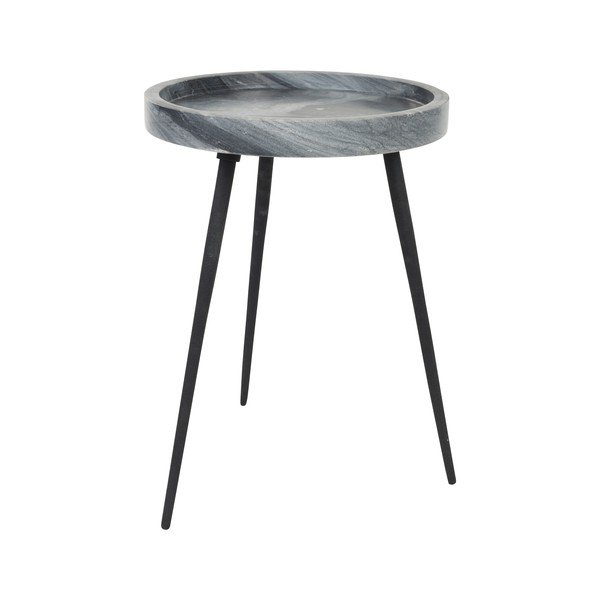 Kulatý odkládací stolek s mramorovou deskou  ø 33 cm Karrara – White Label