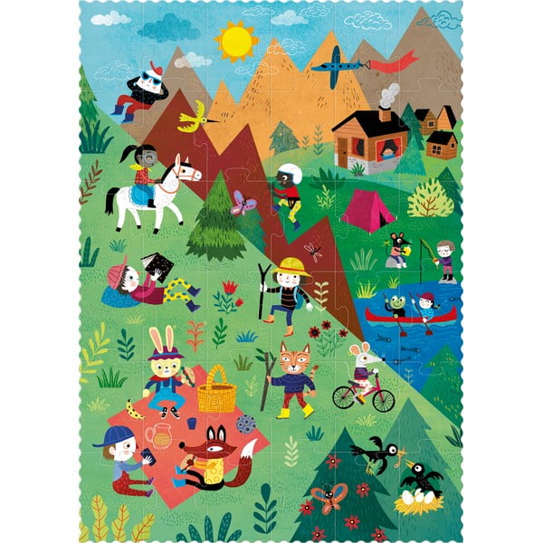 Oboustranné puzzle na horách v létě a zimě Londji-image-1