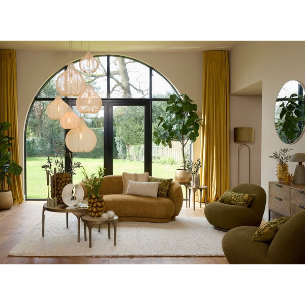 Béžové závěsné svítidlo s textilním stínidlem ø 50 cm Elati – Light & Living-image-1