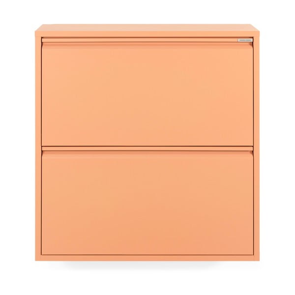 Kovový výklopný botník v lososové barvě 75x77,5x22,5 cm Billy – Spinder Design-image-3