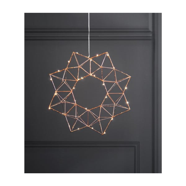 Měděná světelná LED dekorace Star Trading Edge, ø 30 cm