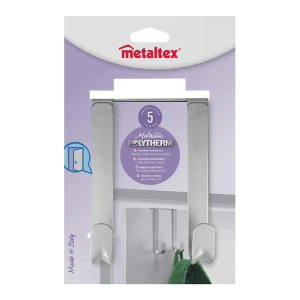 Závěsný věšák na dveře s 2 háčky Metaltex, délka 14 cm-image-2