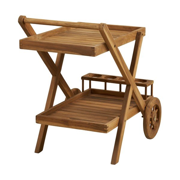 Servírovací stolek na kolečkách z masivního dřeva 50x86 cm Pasaku – House Nordic-image-3