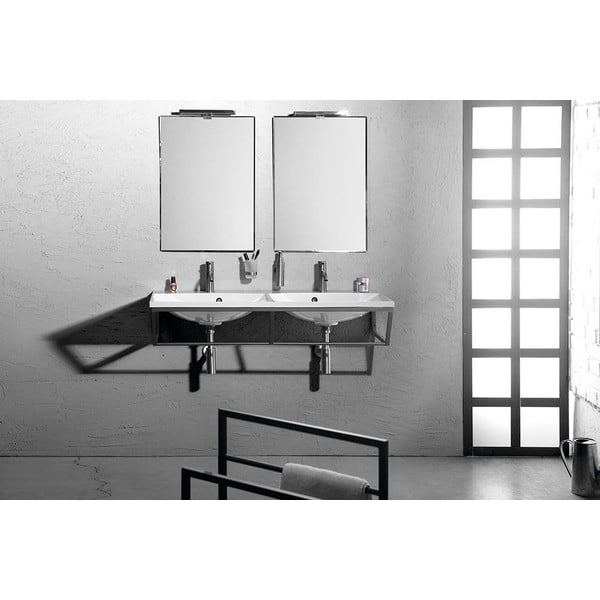 Černý ocelový závěsné podstavec pod umyvadlo 120x20 cm Ska – Sapho-image-1