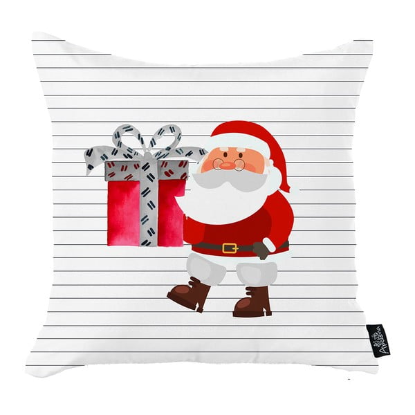 Bílý vánoční povlak na polštář Mike & Co. NEW YORK Honey Christmas Santa Claus, 45 x 45 cm