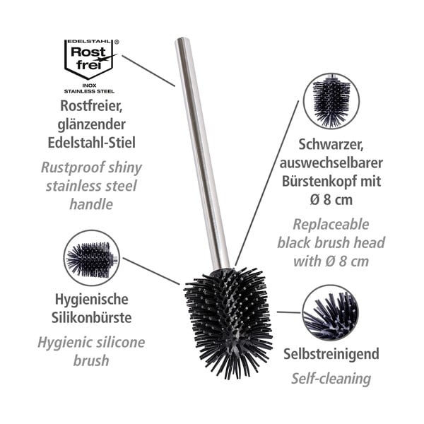 Náhradní  WC štětka z nerezové oceli v leskle stříbrné barvě Ø 8 cm – Wenko-image-3