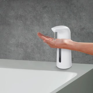 Bílý automatický dávkovač mýdla nebo dezinfekce Wenko Larino, 400 ml