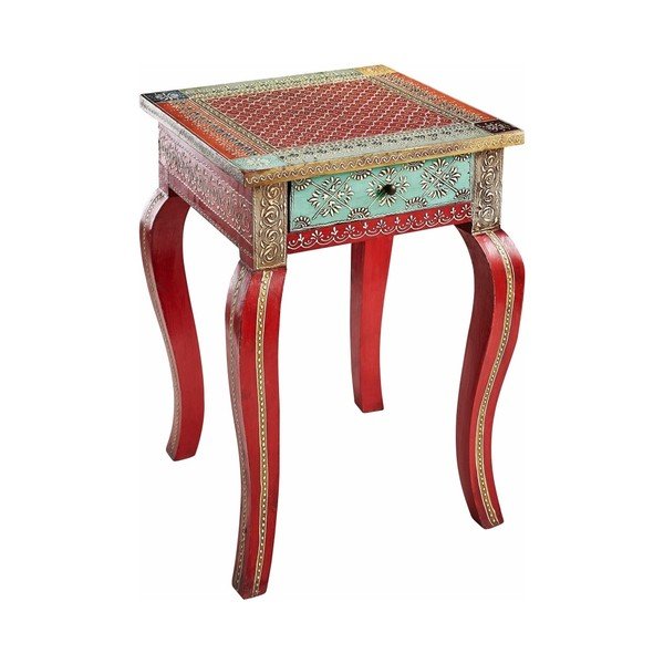 Červený odkládací stolek z mangového dřeva Støraa Vito