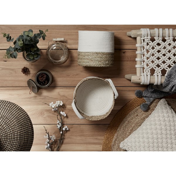 Teaková podnožka se sedákem z bavlněného lana Kave Home Eclipse-image-3