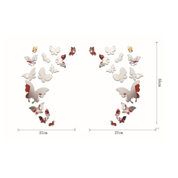 Sada 28 zrcadlových samolepek Ambiance Butterfly-image-3