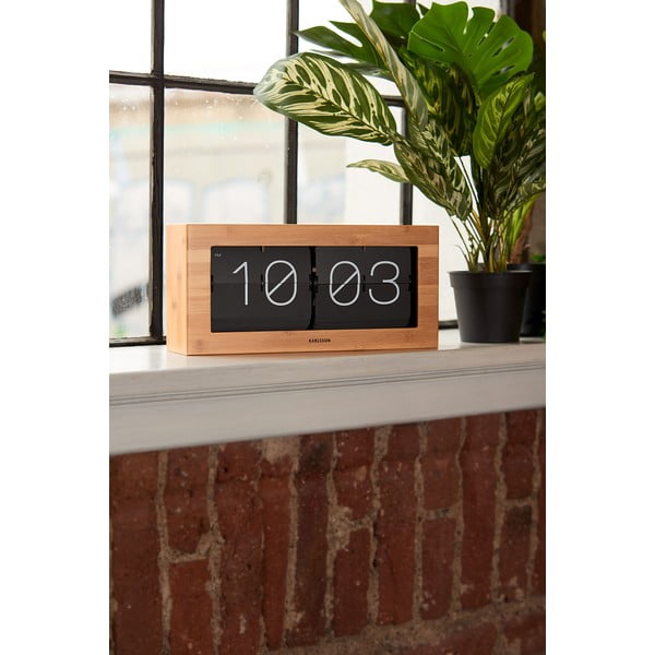 Dřevěné překlápěcí hodiny Karlsson Flip, 37 x 17,5 cm-image-3