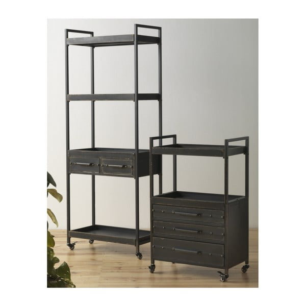 Černá kovová komoda s 3 zásuvkami a policí Geese Gerome-image-1