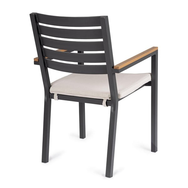 Antracitové kovové zahradní židle v sadě 4 ks Henna   – Bizzotto-image-4