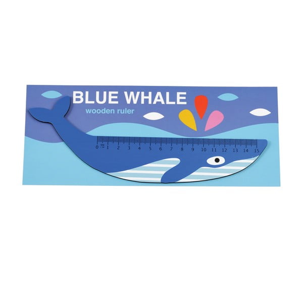 Dřevěné pravítko ve tvaru velryby Blue Whale – Rex London