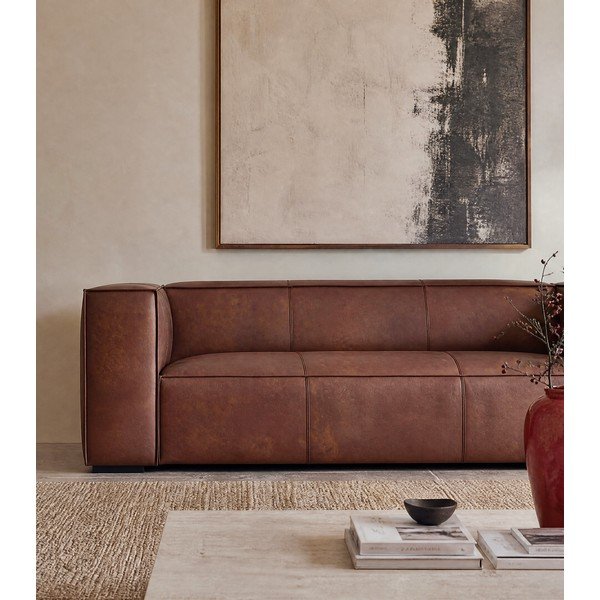 Koňakově hnědá kožená pohovka 227 cm Madame – Windsor & Co Sofas-image-2