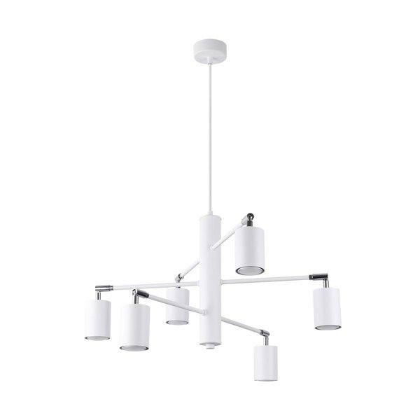 Bílé kovové závěsné svítidlo Virta – Sollux