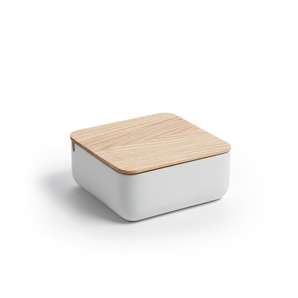 Bílý úložný box z jasanového dřeva La Forma Mackie