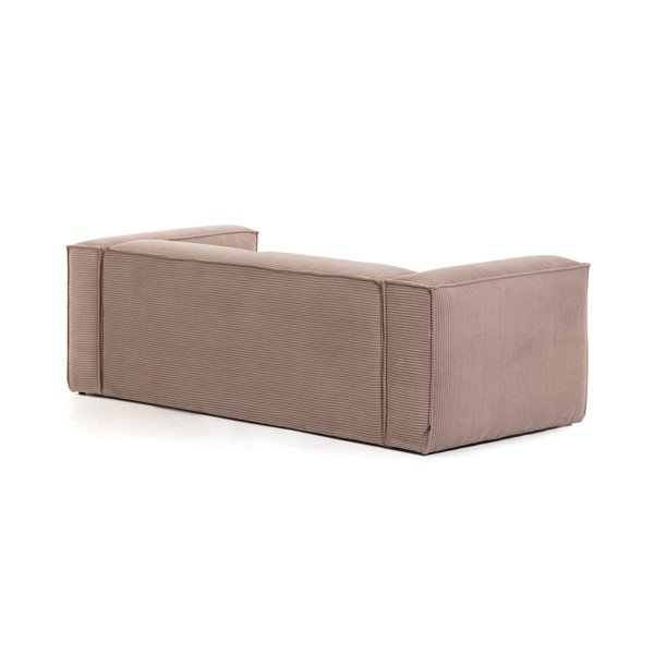 Růžová manšestrová pohovka Kave Home Blok, 240 cm-image-3