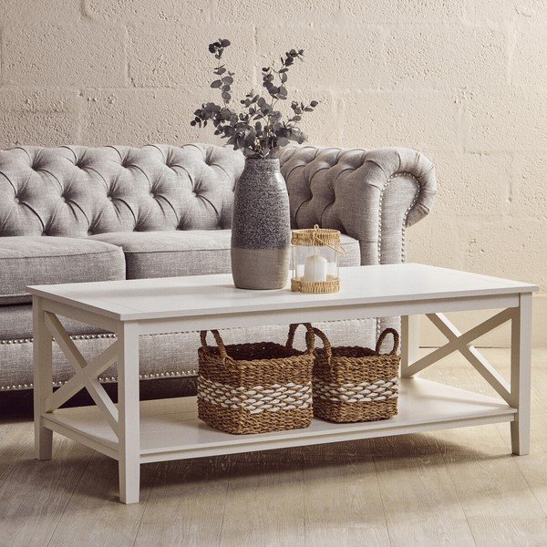 Bílý konferenční stolek 60x120 cm Heritage – Premier Housewares-image-1