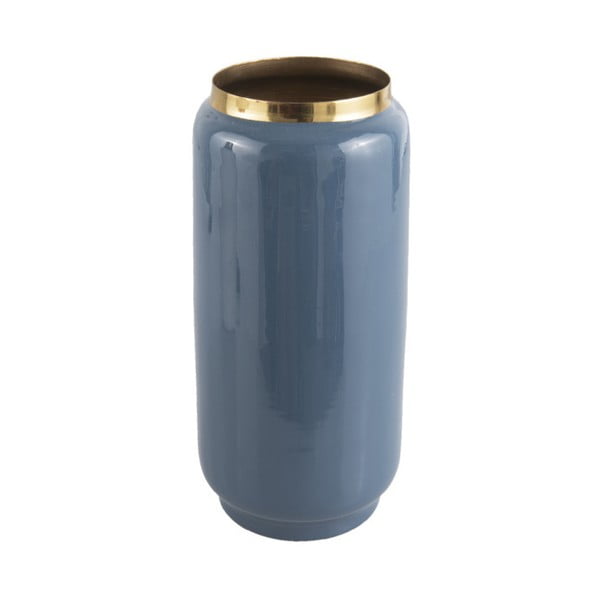 Modrá váza s detailem ve zlaté barvě PT LIVING Flare, výška 27 cm