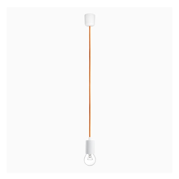 Závěsné svítidlo s oranžovým kabelem a bílou objímkou Bulb Attack Cero