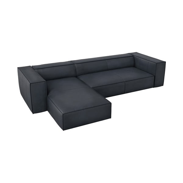 Tmavě modrá kožená rohová pohovka (levý roh) Madame – Windsor & Co Sofas-image-2