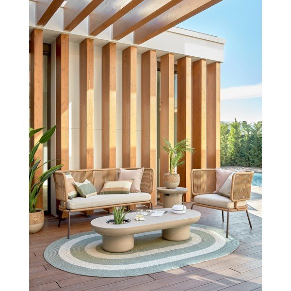 Zahradní betonový konferenční stůl Kave Home Taimi, 140 x 60 cm-image-3