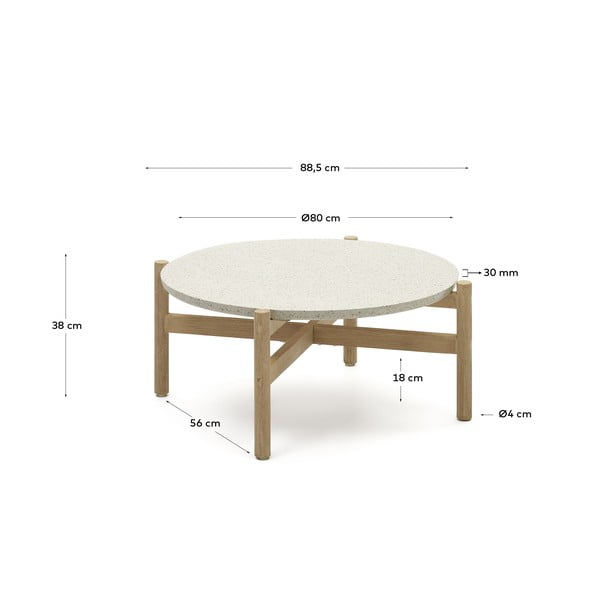 Kulatý zahradní odkládací stolek s terrazzo deskou ø 88,5 cm Pola – Kave Home-image-4