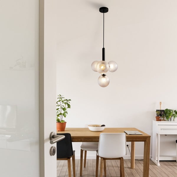 Černé závěsné svítidlo SULION Musa, výška 120 cm-image-1