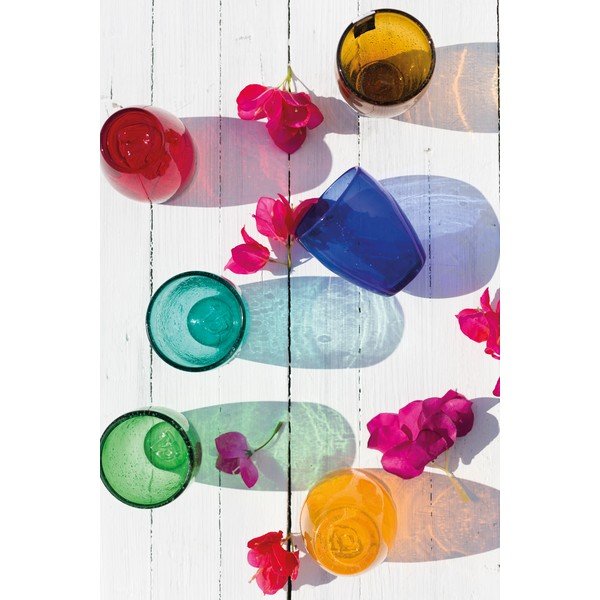 Sada 6 barevných skleniček z foukaného skla VDE Tivoli 1996 Rainbow, 280 ml-image-1