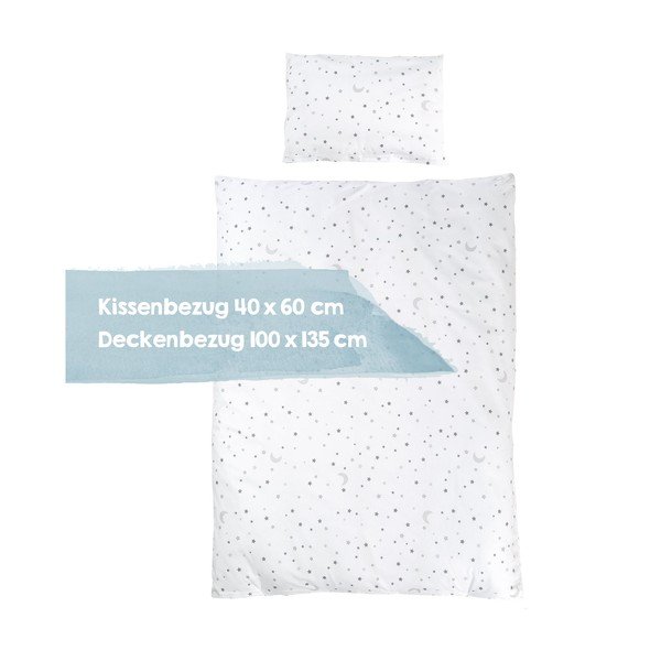 Bílé bavlněné dětské povlečení do postýlky 100x135 cm Sternenzauber – Roba-image-2