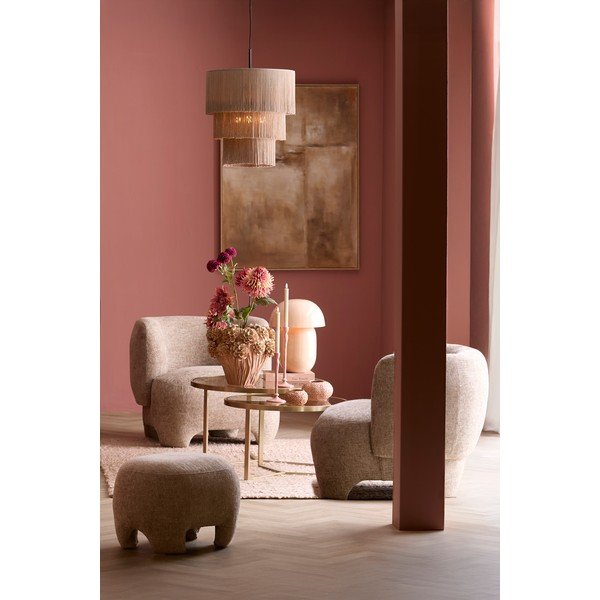 Taupe závěsné svítidlo s textilním stínidlem ø 10 cm Malaika – Light & Living-image-2