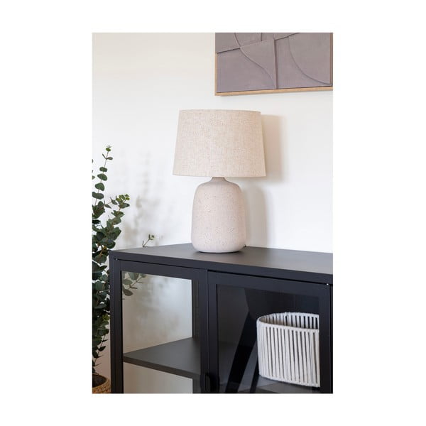 Krémová stolní lampa s textilním stínidlem (výška 47 cm) Croft – House Nordic-image-1