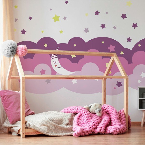 Nástěnná samolepka Ambiance Scandinavian Clouds Starry Sky-image-1