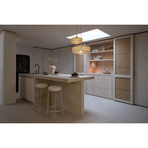 Krémová čalouněná barová stolička (výška sedáku 73 cm) Alice – Light & Living-image-3