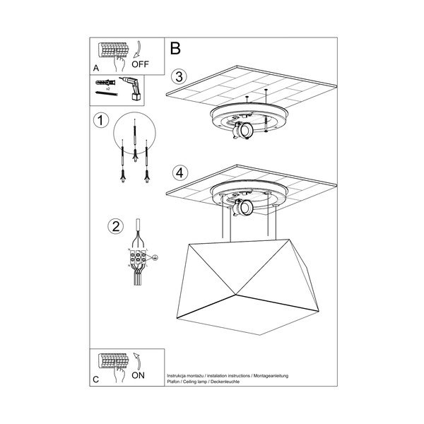 Stropní svítidlo ve stříbrné barvě 25x25 cm Koma – Sollux-image-4