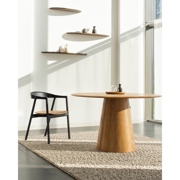 Kulatý jídelní stůl z dubového dřeva v přírodní barvě ø 126 cm Mushroom – Gazzda-image-3