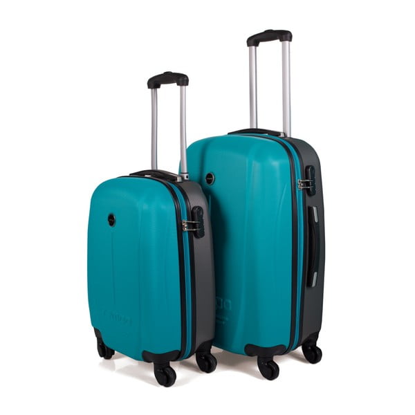 Sada 2 tyrkysových cestovních kufrů na kolečkách Arsamar Collins