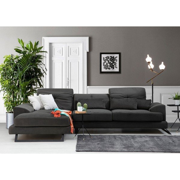 Tmavě šedá rohová pohovka (levý roh) Frido – Balcab Home-image-1