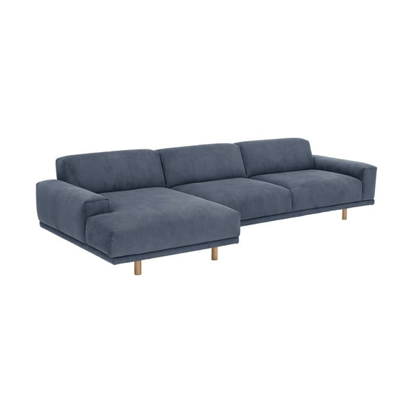 Modrá manšestrová rohová pohovka Max Winzer Penelope, levý roh-image-3