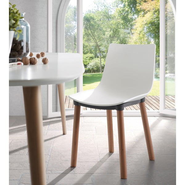 Bílý rozkládací jídelní stůl s bílou deskou 100x160 cm Oqui – Kave Home-image-3