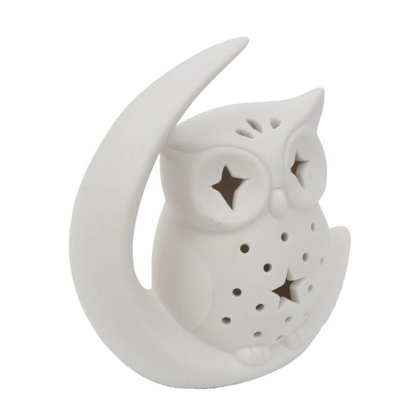 Bílá porcelánová dekorativní soška Mauro Ferretti Gufo Moon