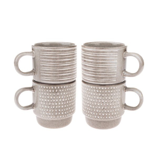 Světle hnědé keramické šálky v sadě 4 ks 290 ml – Dakls