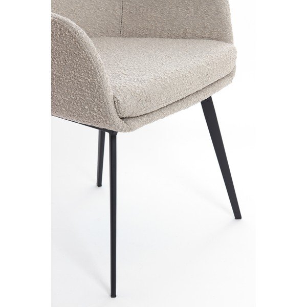 Béžové čalouněné jídelní křeslo s područkami Leone – Light & Living-image-4