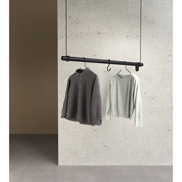 Černý nástěnný věšák z dubového dřeva 110 cm Swing L – LIND DNA-image-2