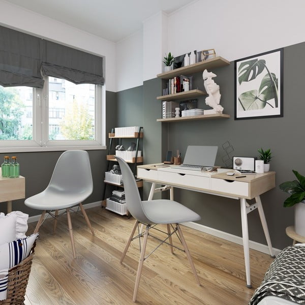 Pracovní stůl s deskou v dubovém dekoru 60x120 cm Faryn – Homede-image-1