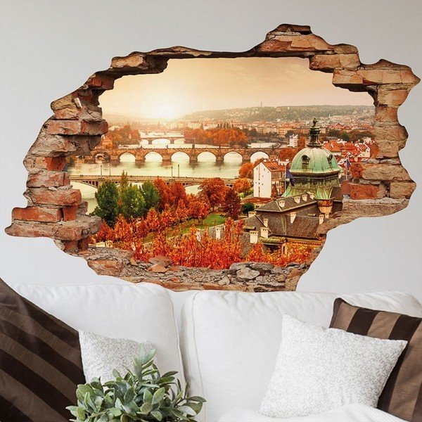 3D samolepka na zeď Ambiance Praha Podzim, 90 x 60 cm-image-1