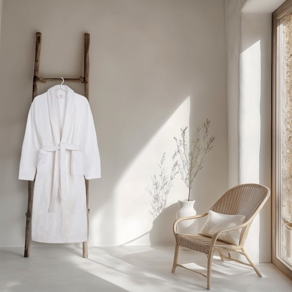 Bílý bavlněný župan velikost XS/S Terry – HIP-image-1